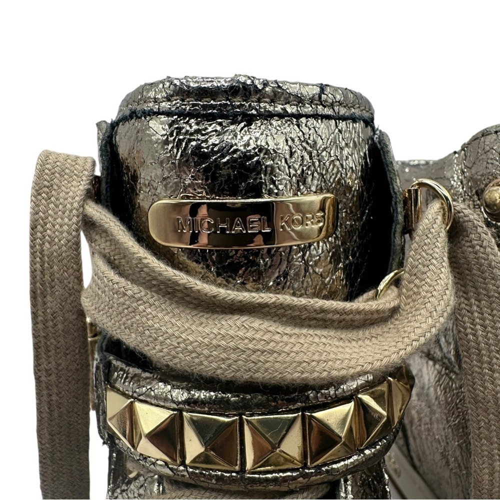 Michael Kors Metallic High Top Sneakers, Leather Upper/Rubber Outsole, Size 6.5M - Picture 9 of 16